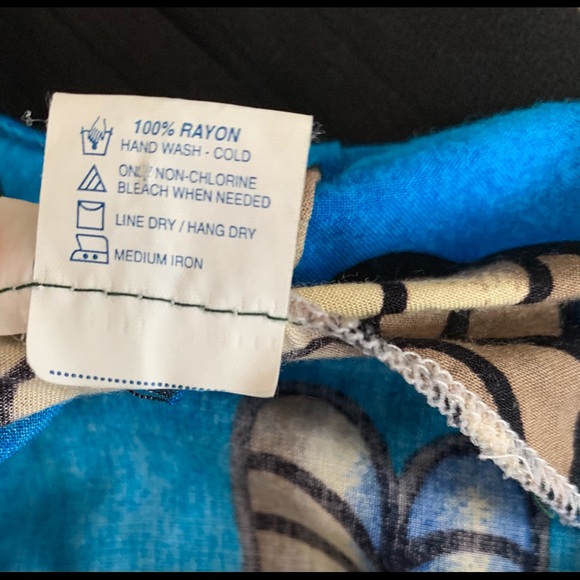 Comfy cobalt blue rayon summer dress with tassels finish beach dress cover-up XL - Picture 8 of 9